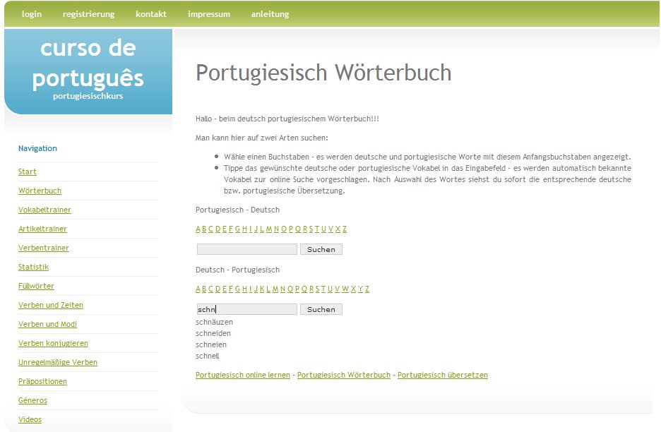 Portugiesisch Kurs Anleitung